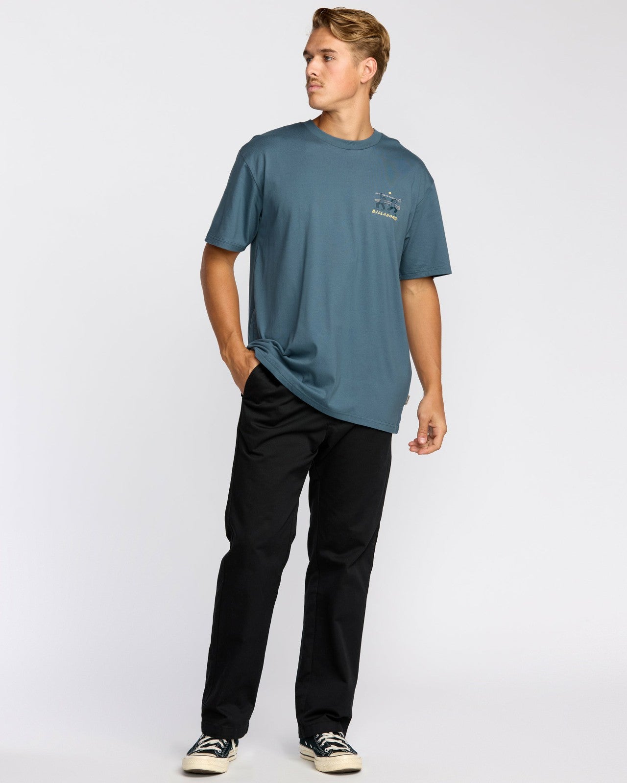 Split The Peak Regular Short Sleeve T-Shirt | Steel Blue Billabong