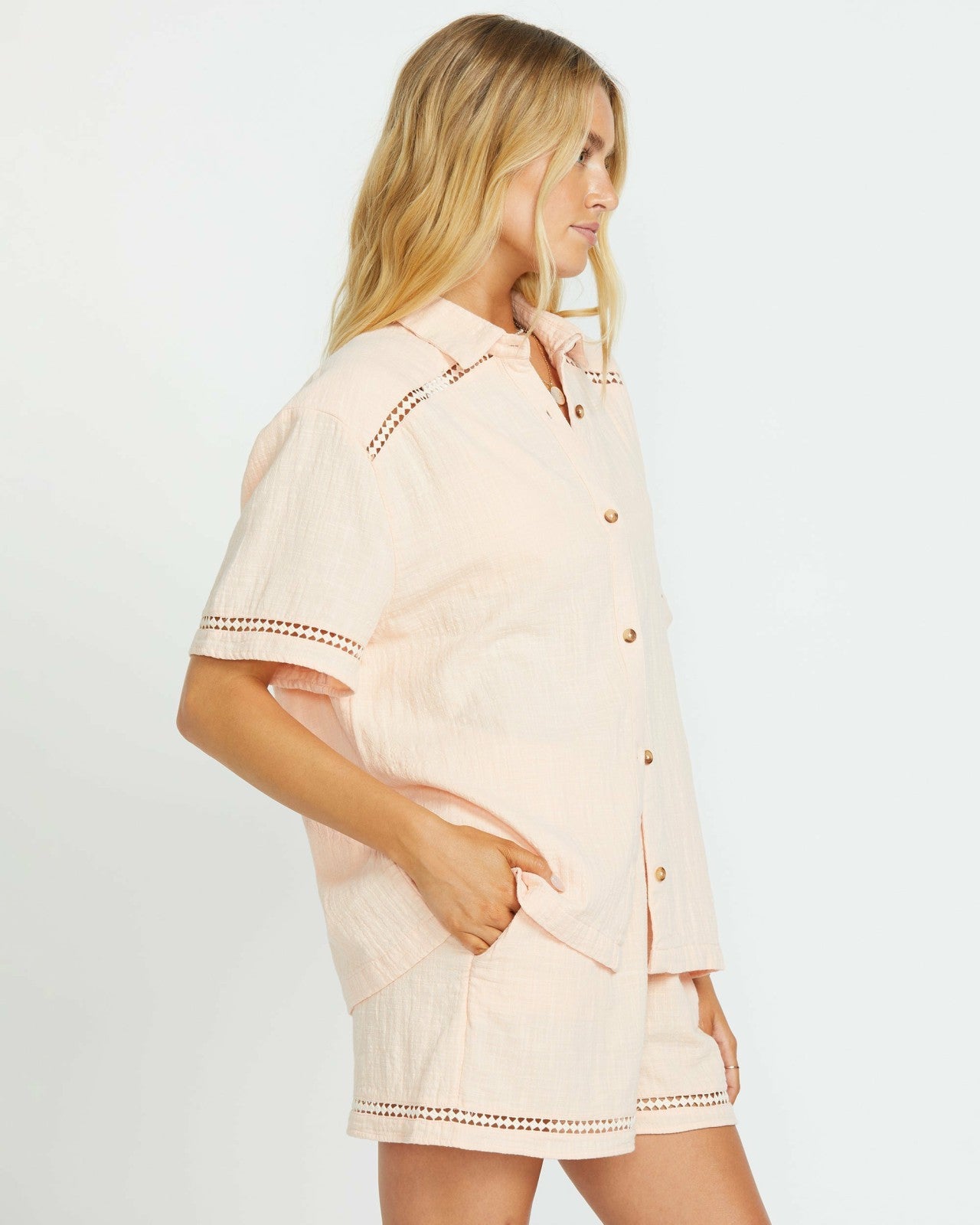 Summers End Short Sleeve Shirt | Soft Peach Billabong