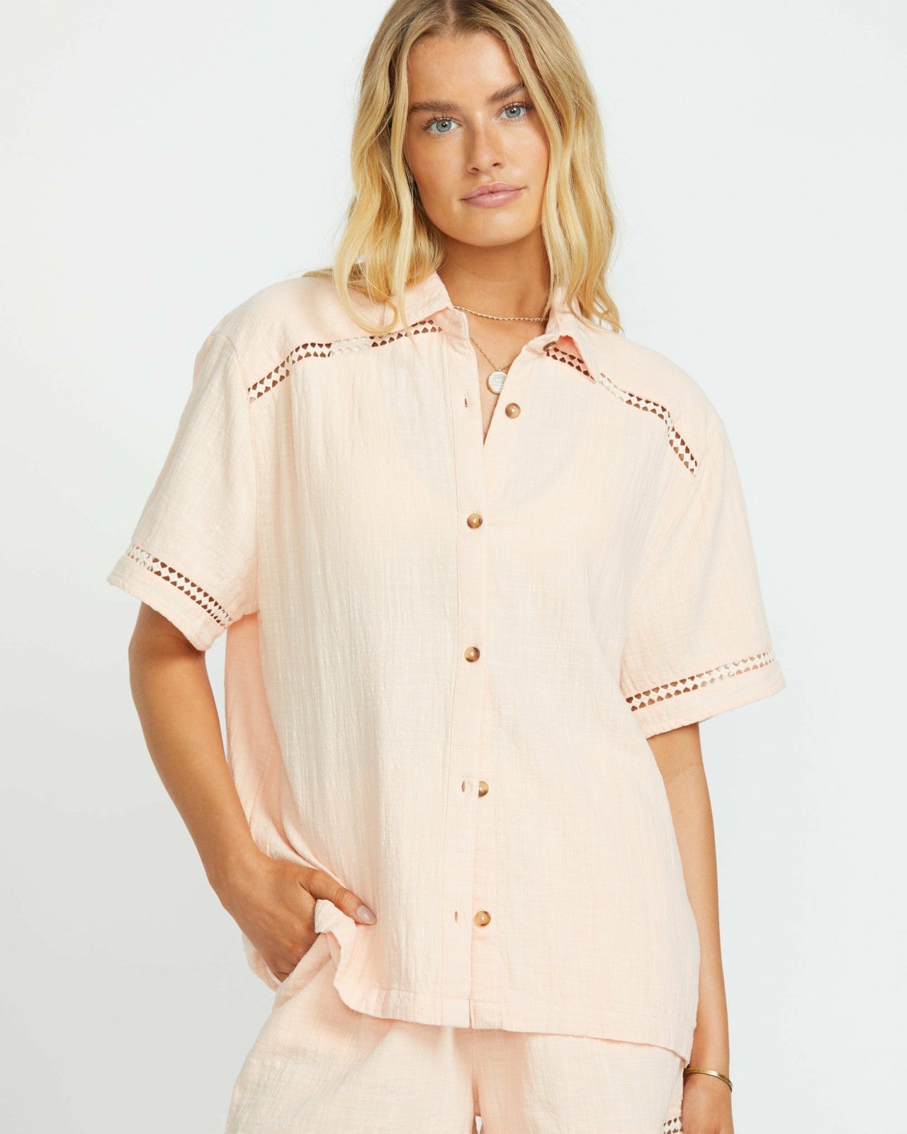 Summers End Short Sleeve Shirt | Soft Peach Billabong