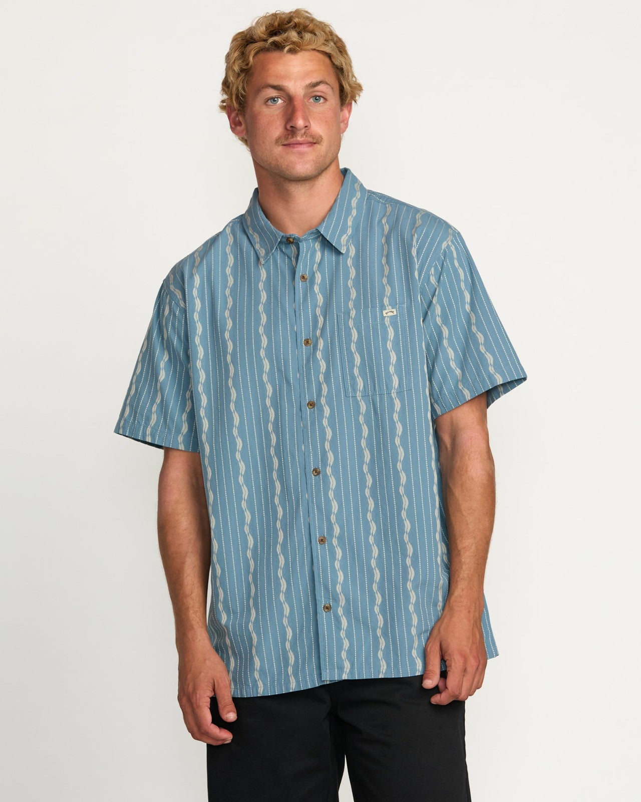 Sundays Jacquard Short Sleeve Shirt | Carolina Blue Billabong