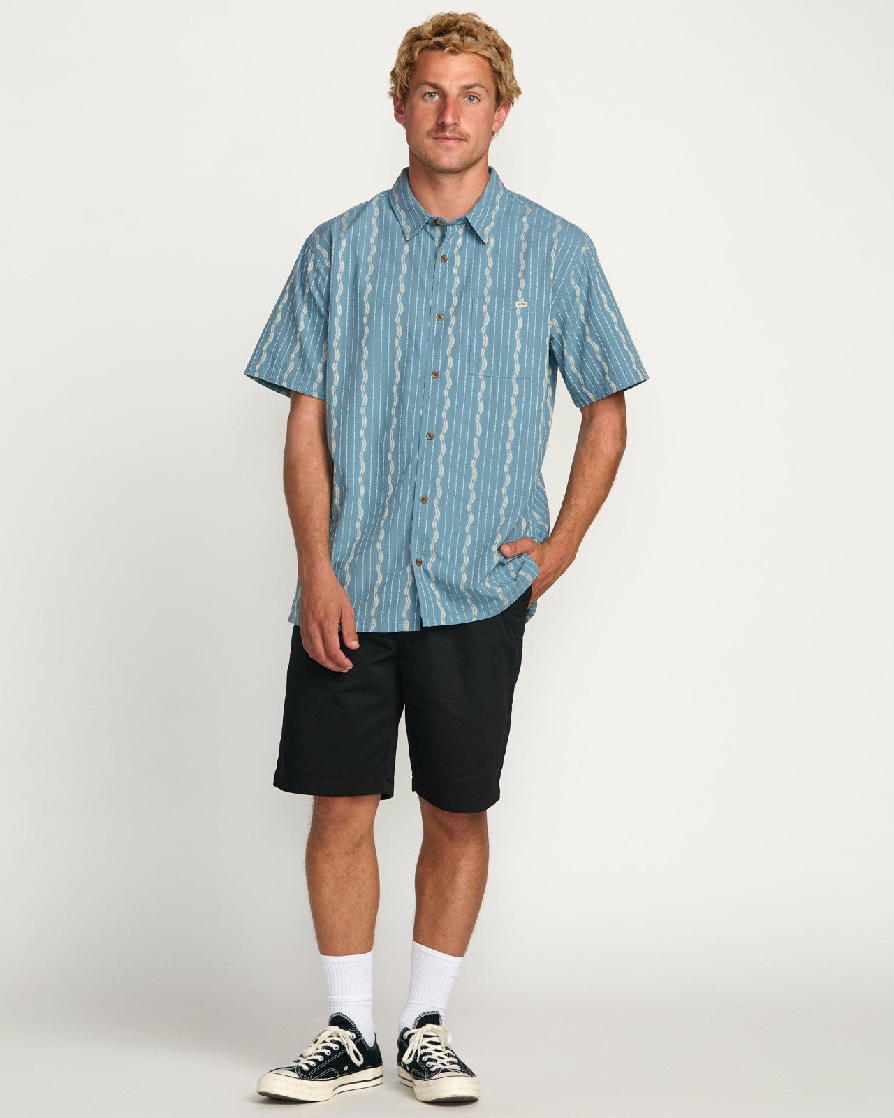 Sundays Jacquard Short Sleeve Shirt | Carolina Blue Billabong