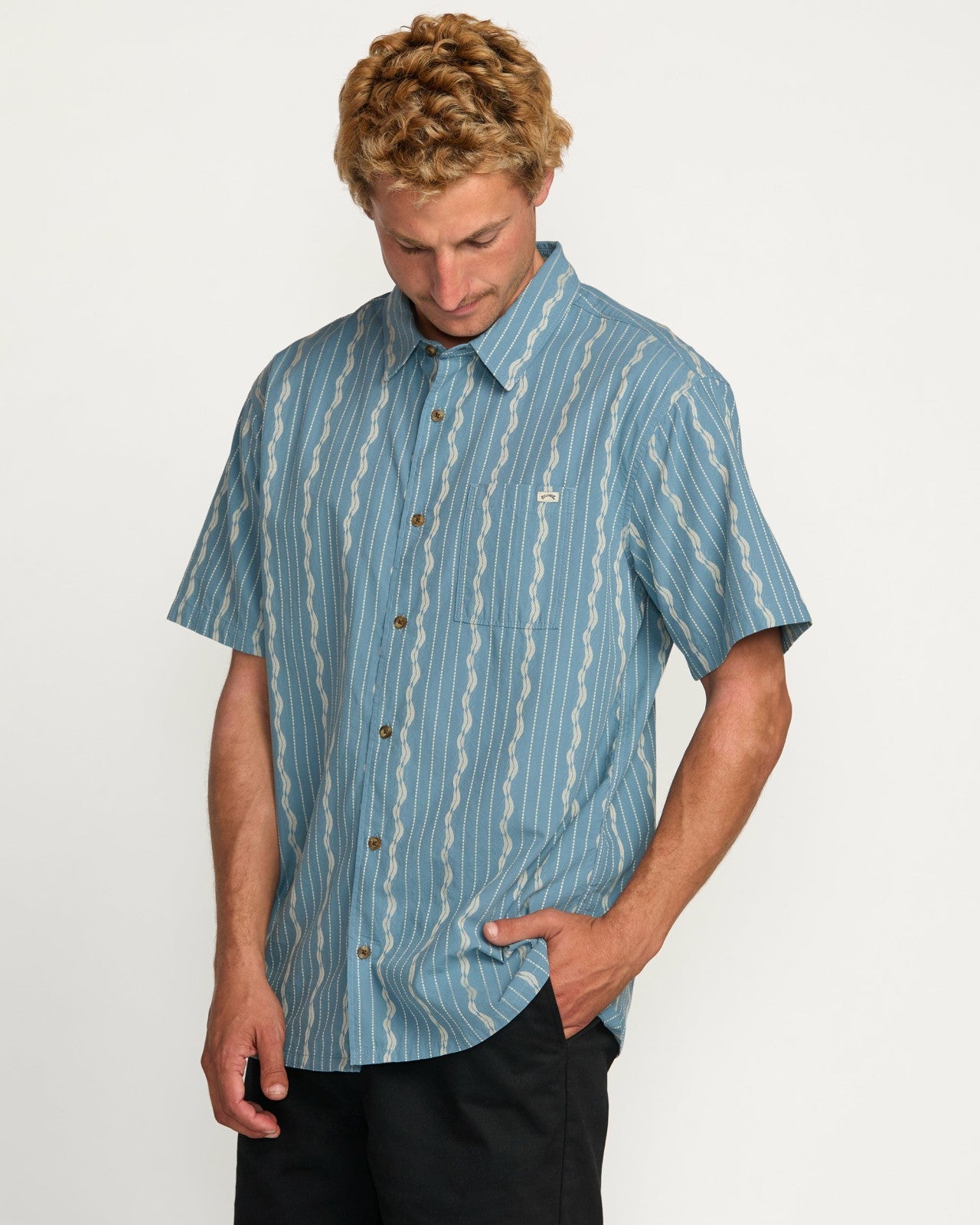 Sundays Jacquard Short Sleeve Shirt | Carolina Blue Billabong