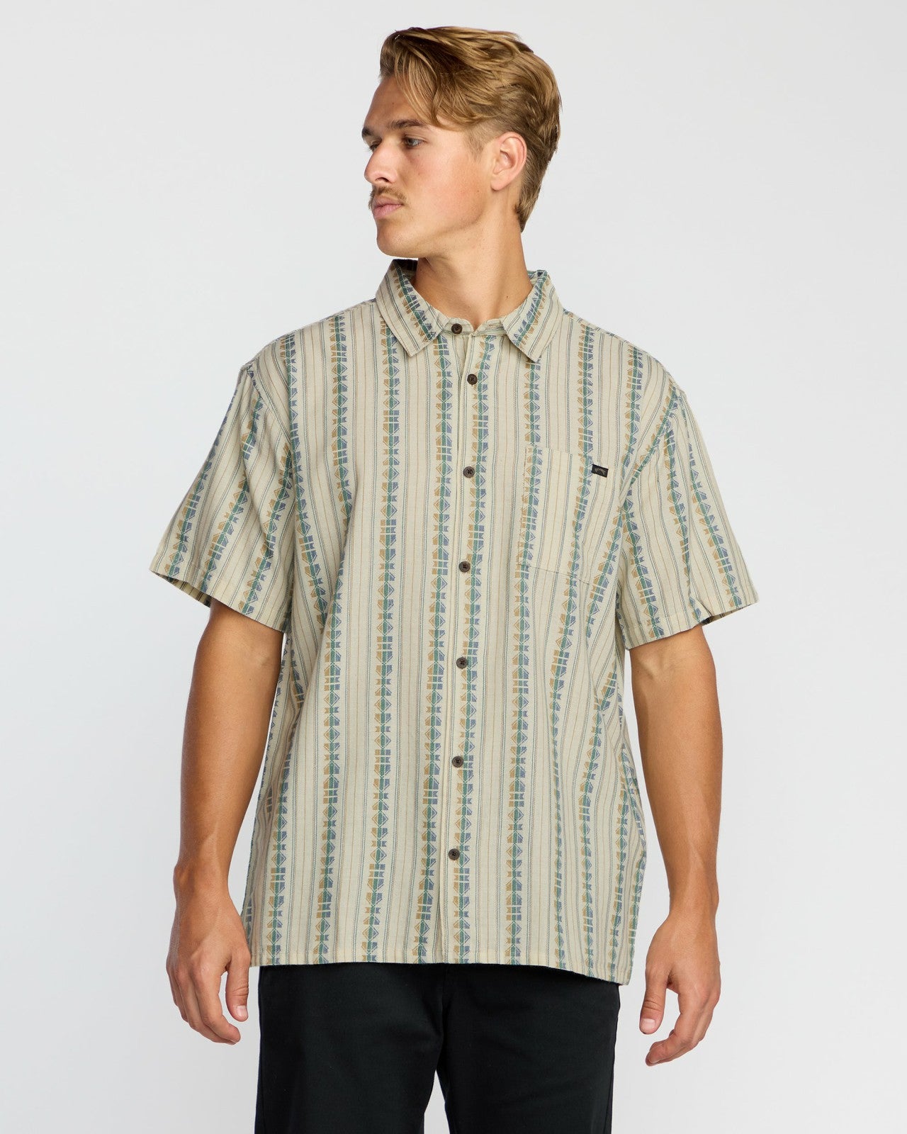 Sundays Jacquard Short Sleeve Shirt | Cream Billabong