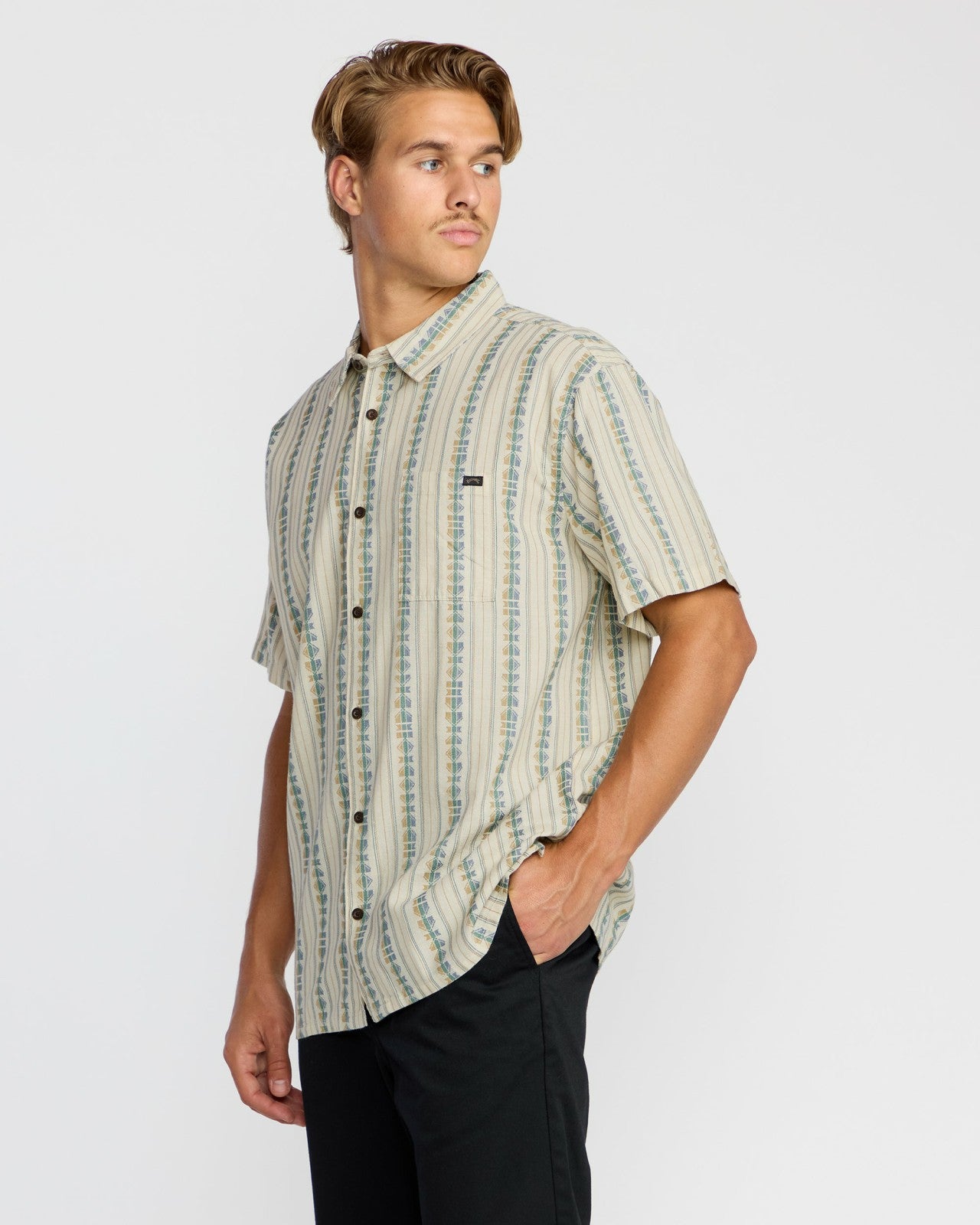 Sundays Jacquard Short Sleeve Shirt | Cream Billabong