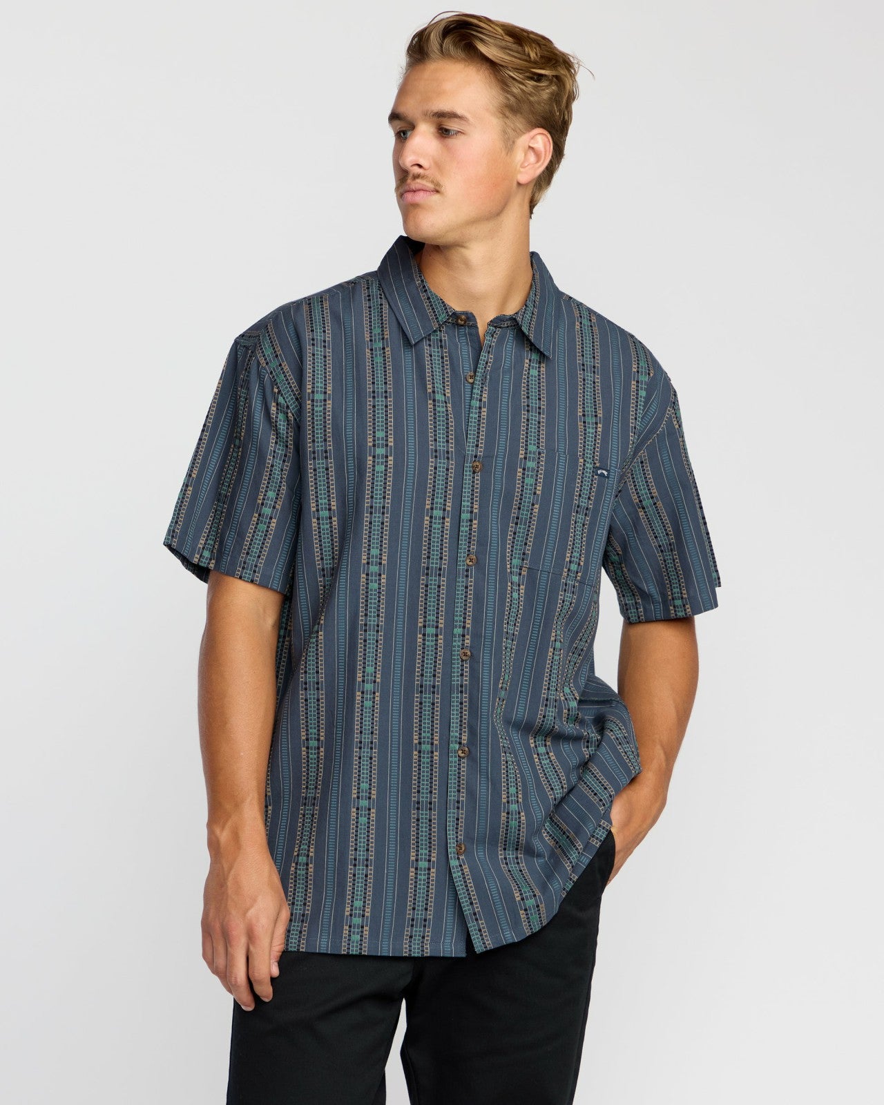 Sundays Jacquard Short Sleeve Shirt | Dark Navy Billabong