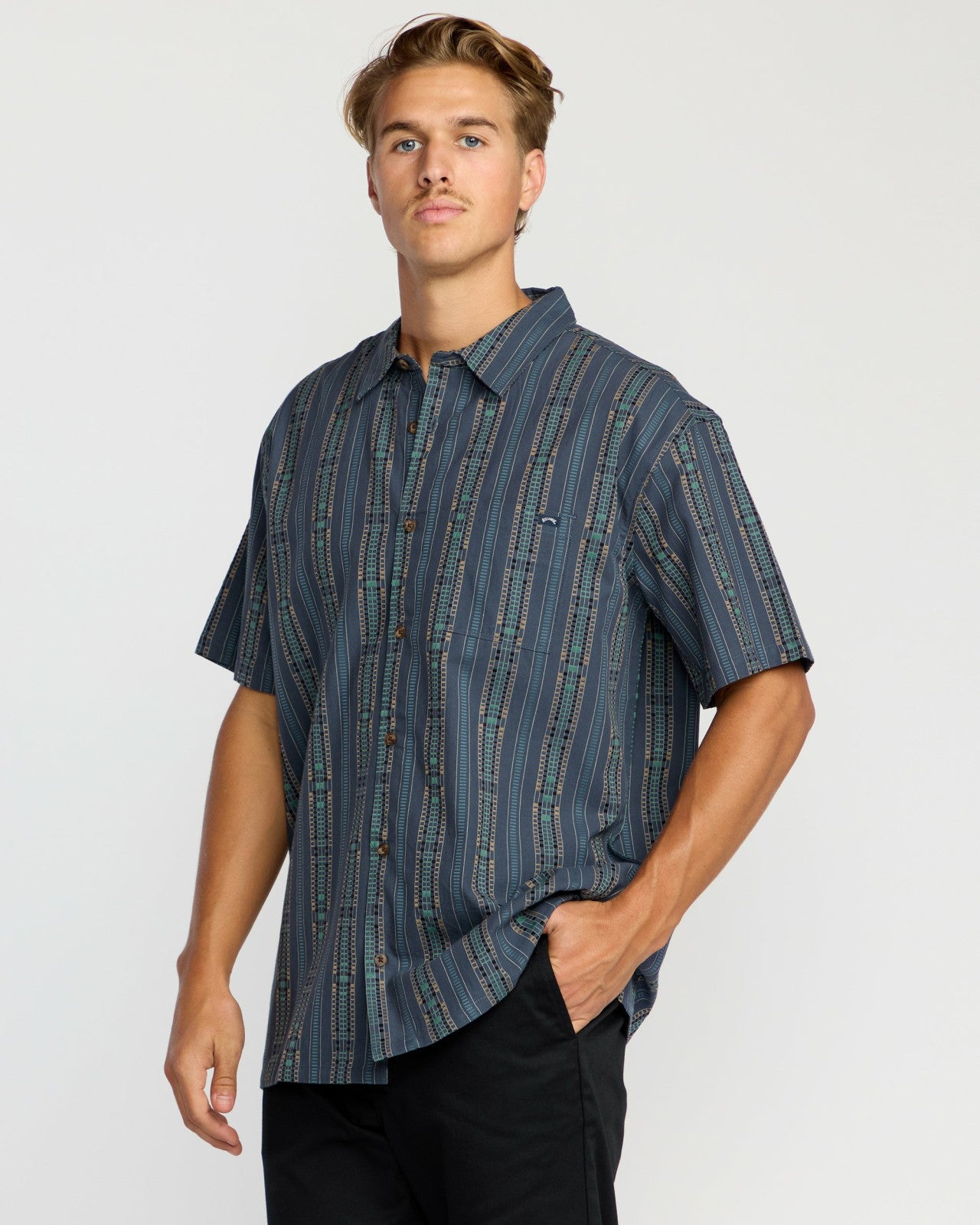 Sundays Jacquard Short Sleeve Shirt | Dark Navy Billabong