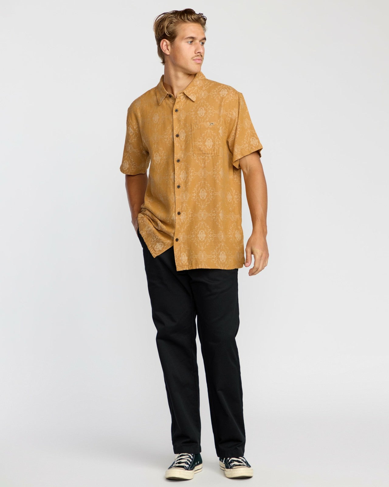 Sundays Jacquard Short Sleeve Shirt | Golden Haze Billabong