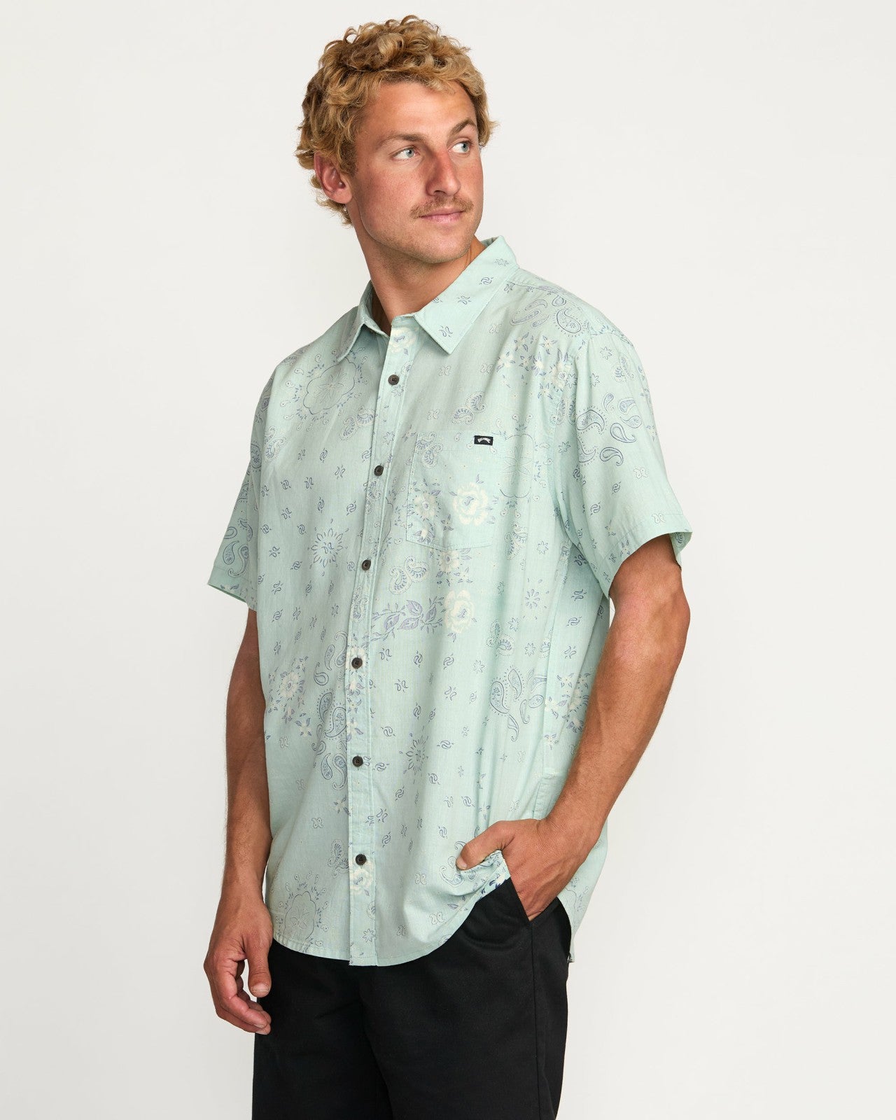 Sundays Short Sleeve Shirt | Mist Green Billabong