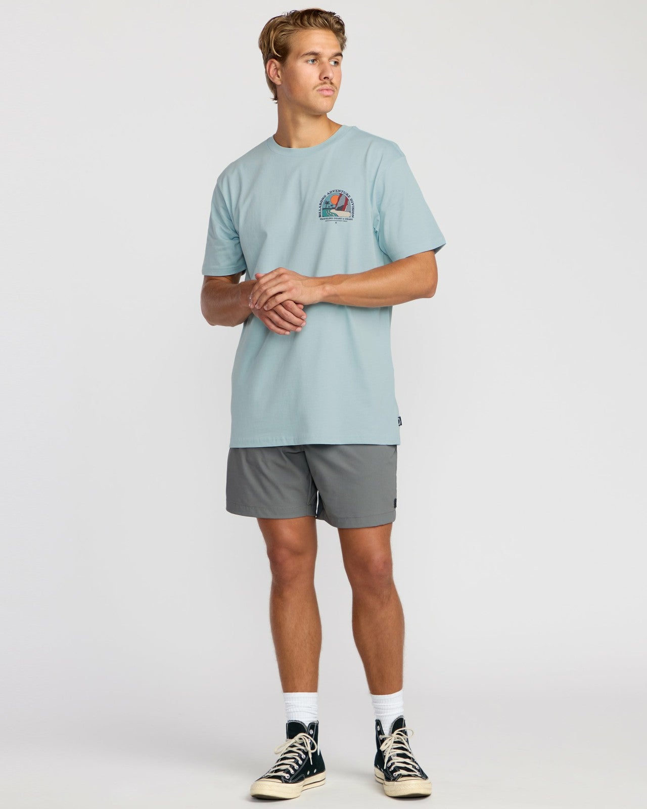 Sundown A/Div Short Sleeve T-Shirt | Dusty Blue Billabong