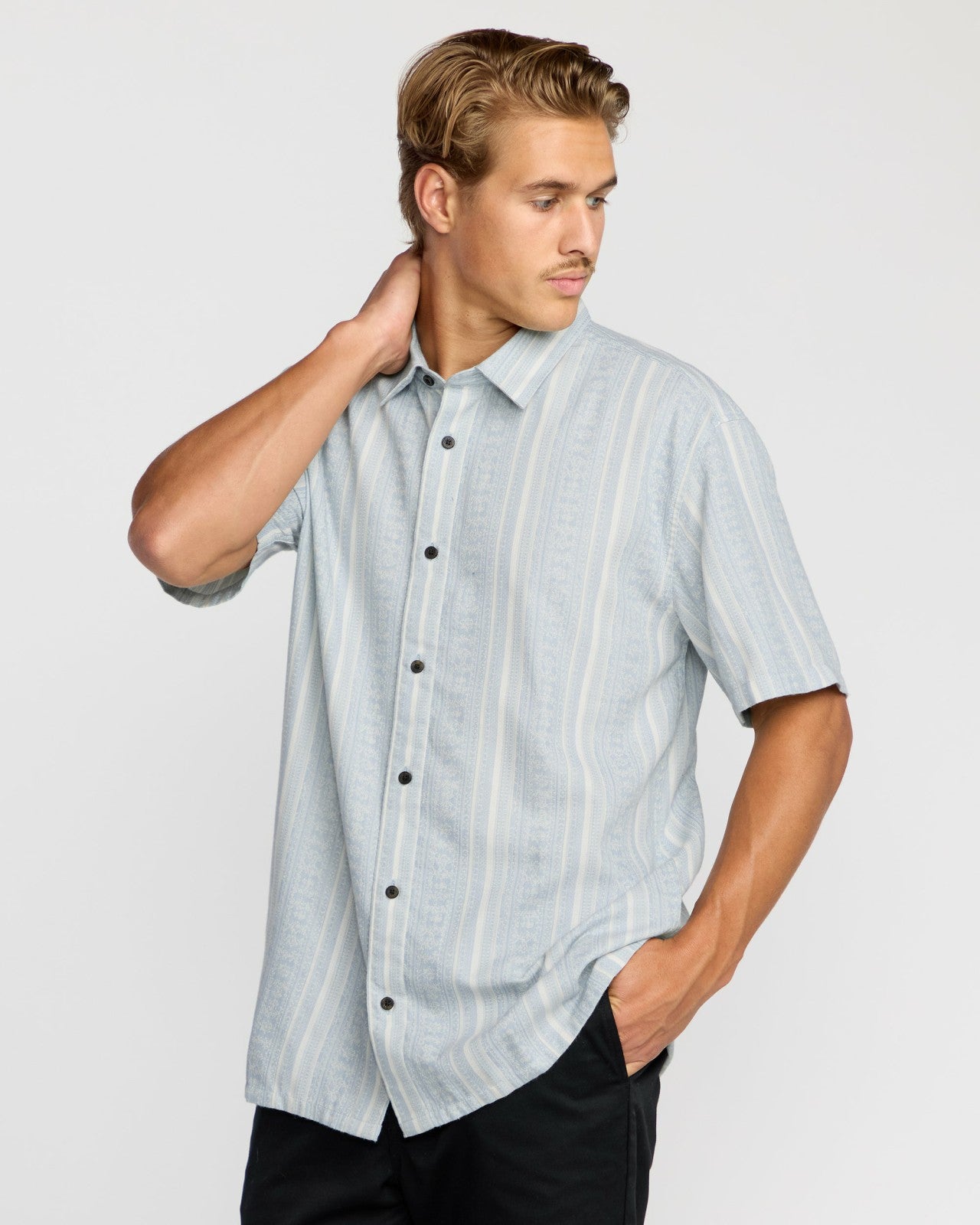 Sunshines Garage Short Sleeve Shirt | Stone Blue Billabong