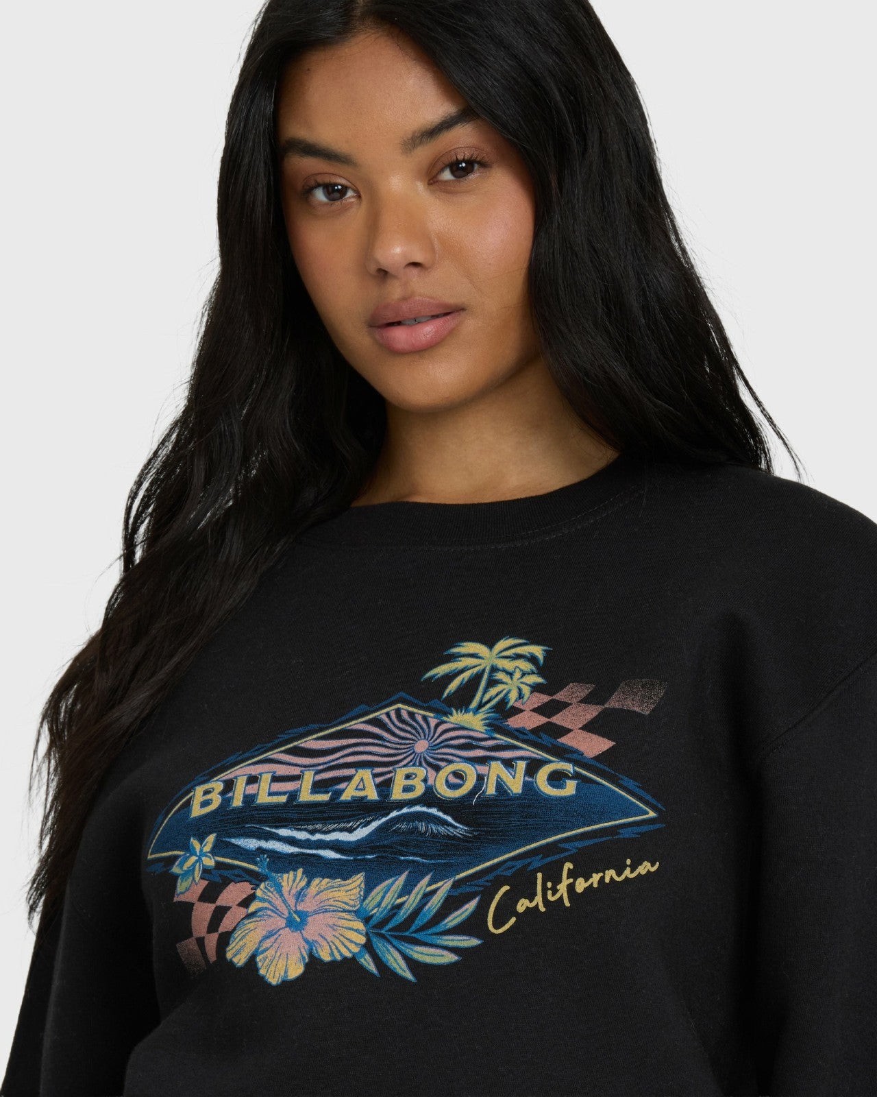 Surfing Solo California Crewneck Sweatshirt | Black Billabong