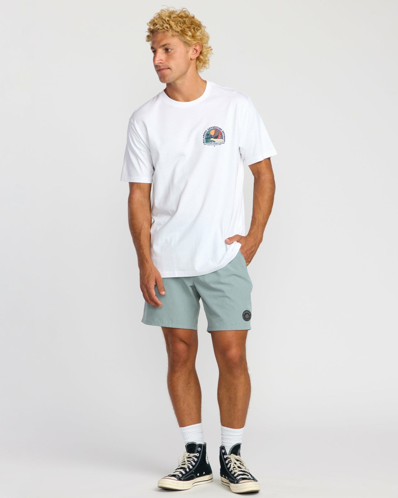 Surftrek Perforated Elastic 17" Hybrid Shorts | Sea Blue Billabong