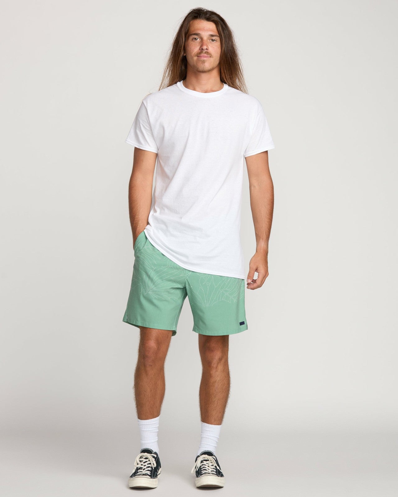 Surftrek Transit Elastic 17" Hybrid Shorts | Mist Green Billabong