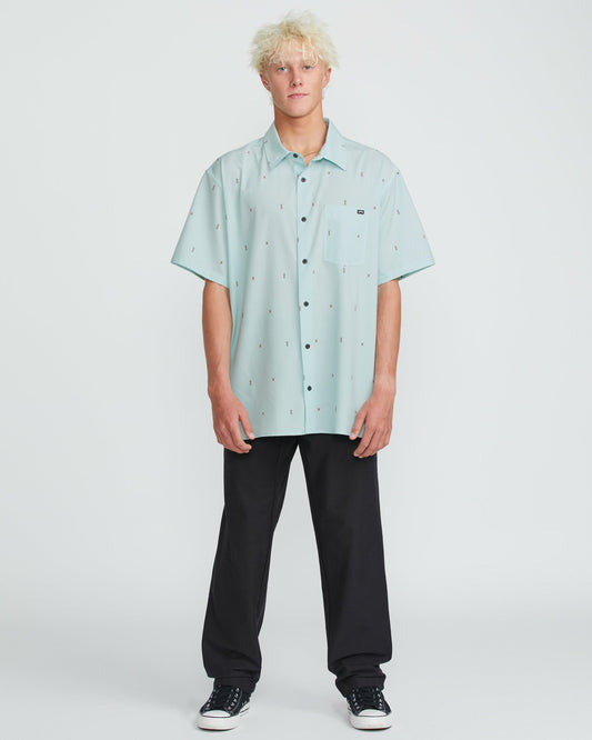 Surftrek Transit Short Sleeve Shirt | Dusty Blue Billabong
