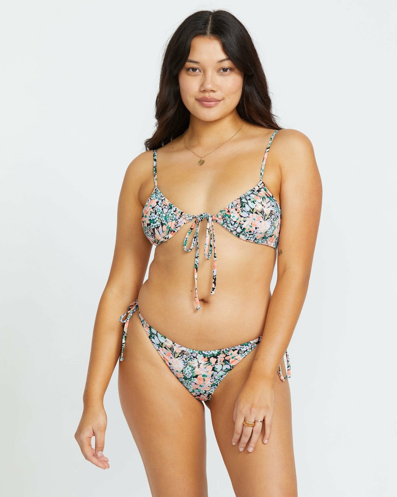 Sweet Fields Tie Side Tanga Bikini Bottom | Multi Billabong