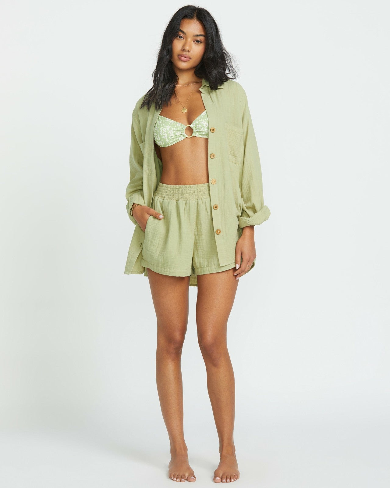 Sweet Swell Long Sleeve Shirt | Avocado Billabong