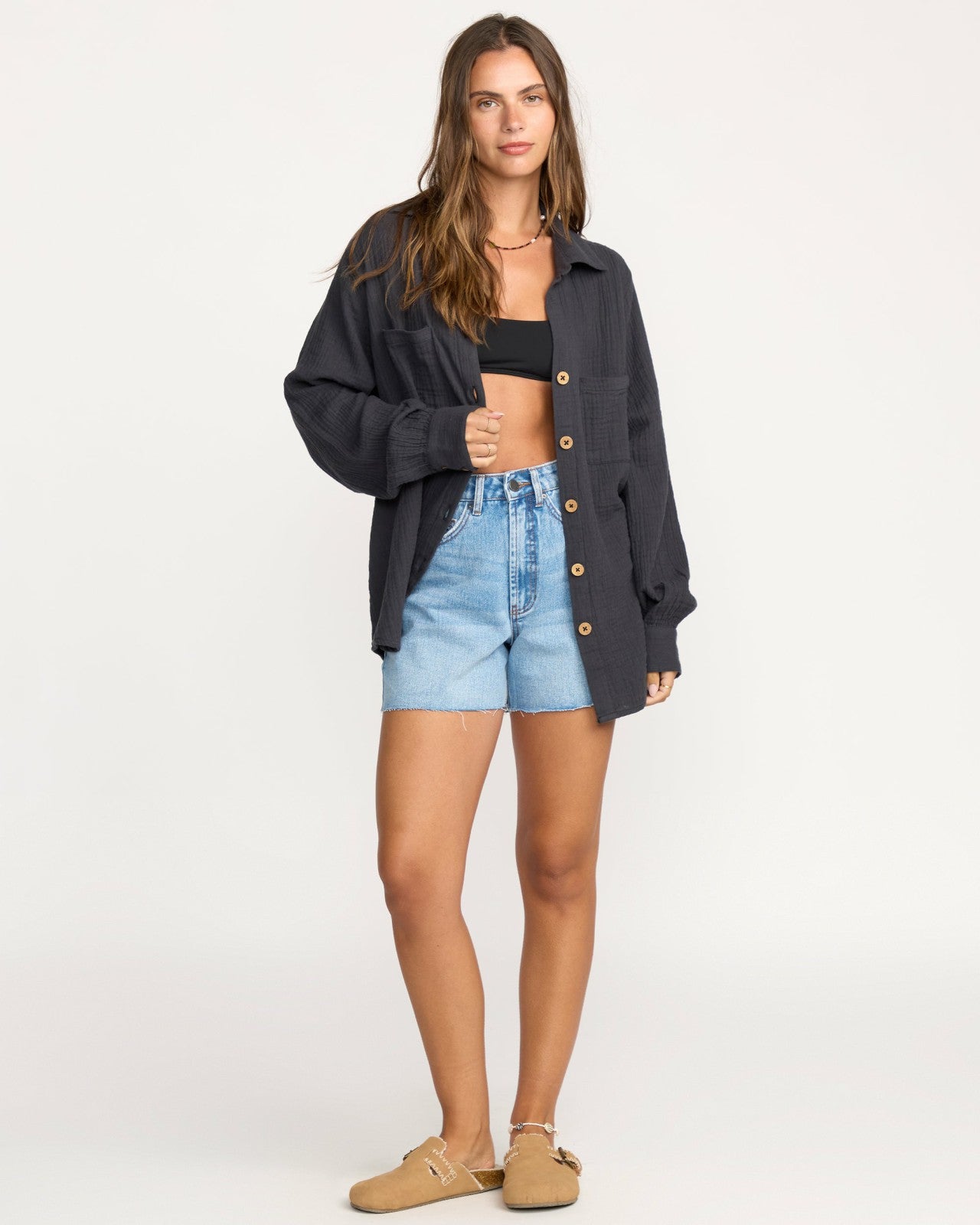 Sweet Swell Long Sleeve Shirt | Black Sands Billabong