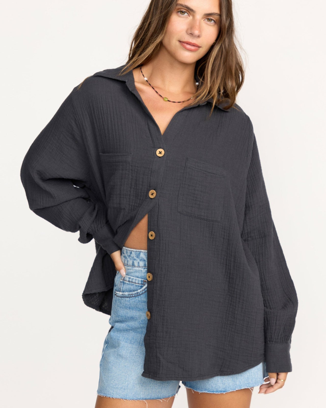 Sweet Swell Long Sleeve Shirt | Black Sands Billabong