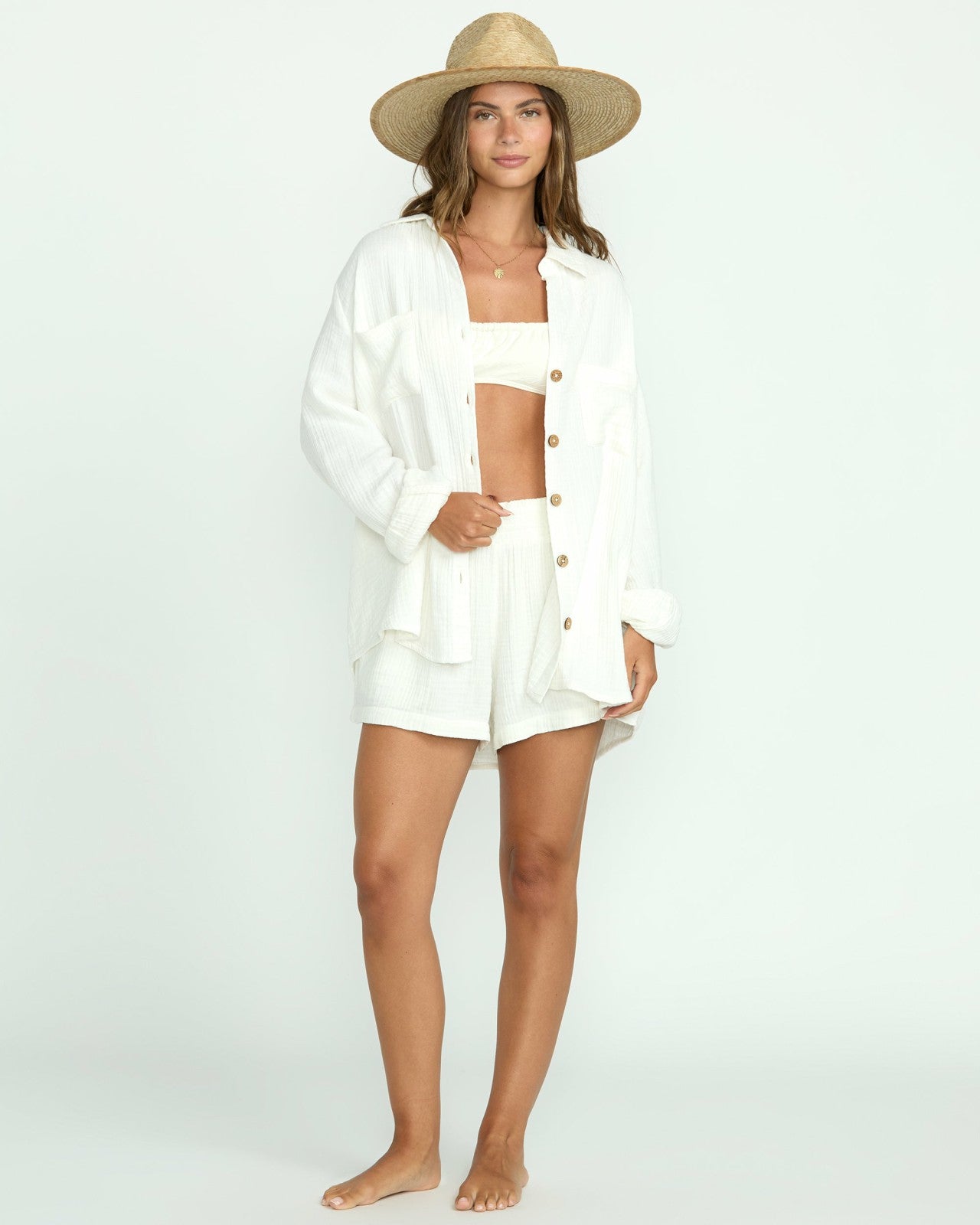 Sweet Swell Long Sleeve Shirt | Salt Crystal Billabong