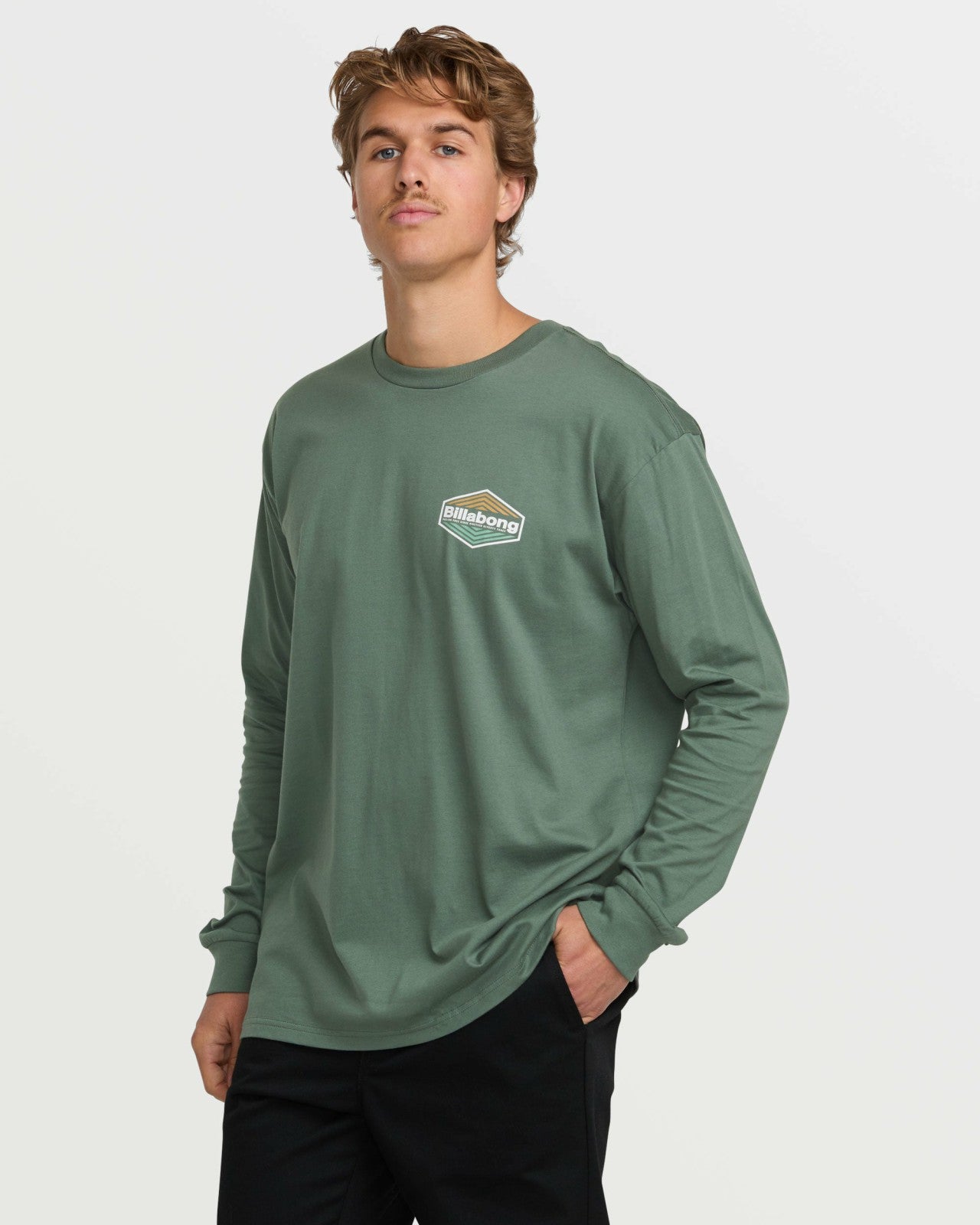 Walled Regular Long Sleeve Tee | Dark Slate Billabong