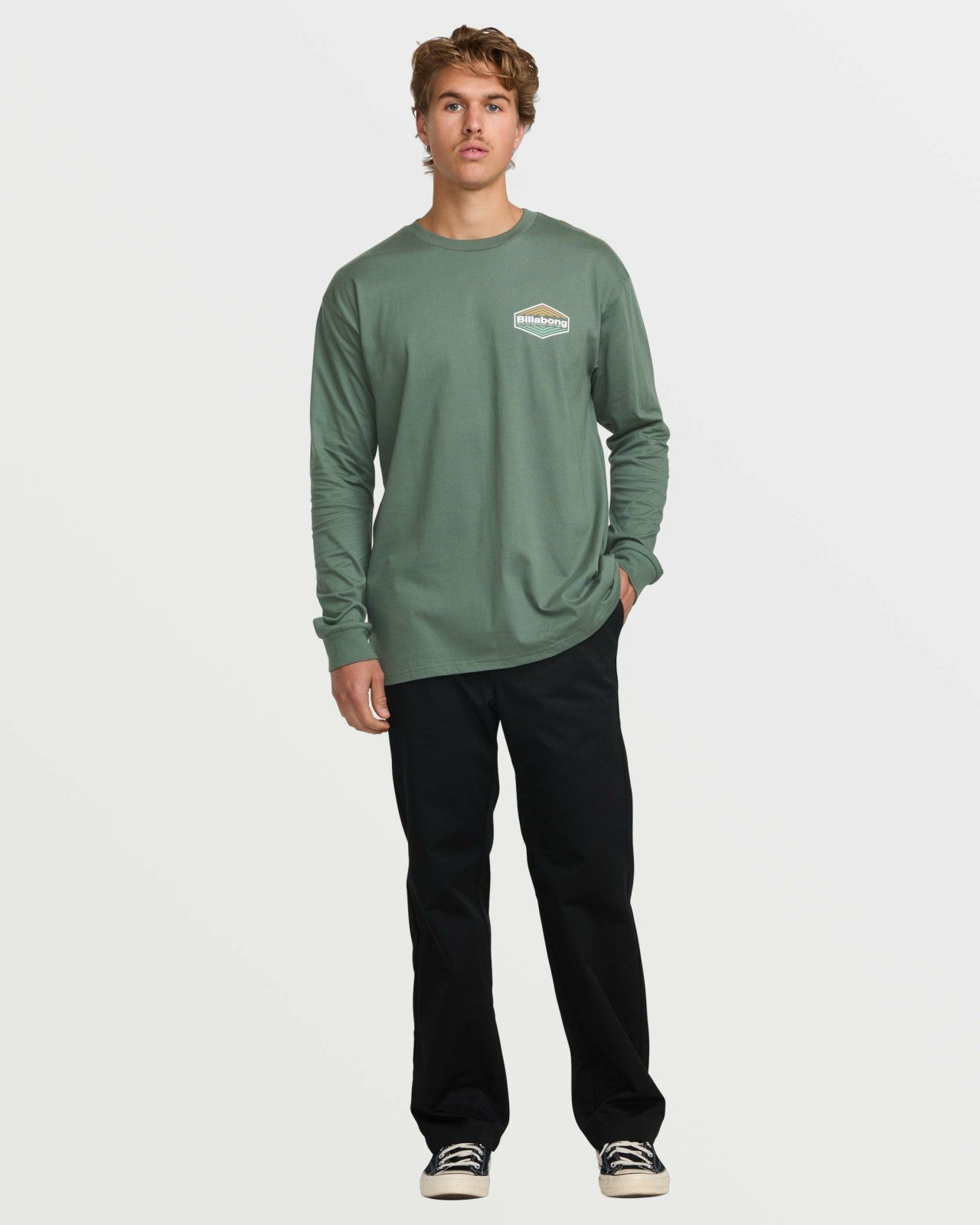 Walled Regular Long Sleeve Tee | Dark Slate Billabong