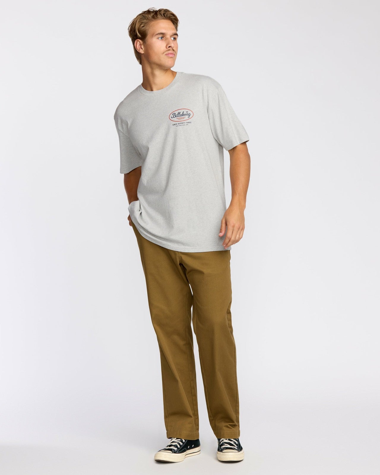 Walled Regular Short Sleeve T-Shirt | Lt Grey Htr Billabong