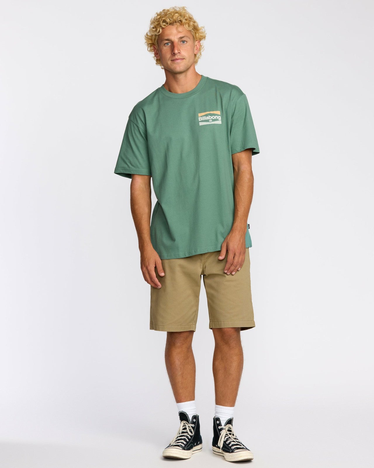 Walled Regular Short Sleeve T-Shirt | Sage Green Billabong