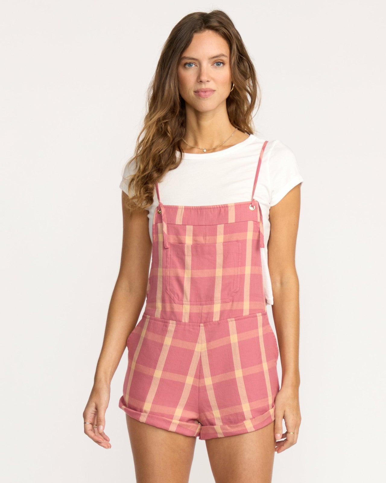 Wild Pursuit Romper | Plaid Billabong