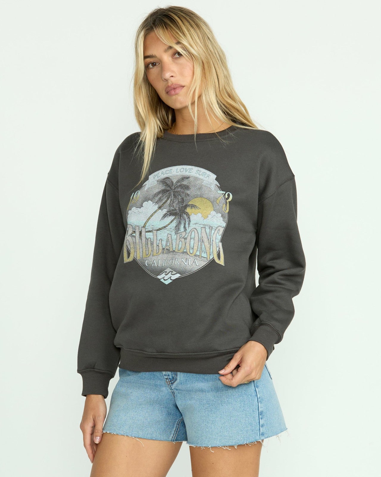 Wonderland Calls Crewneck Sweatshirt | Off Black Billabong
