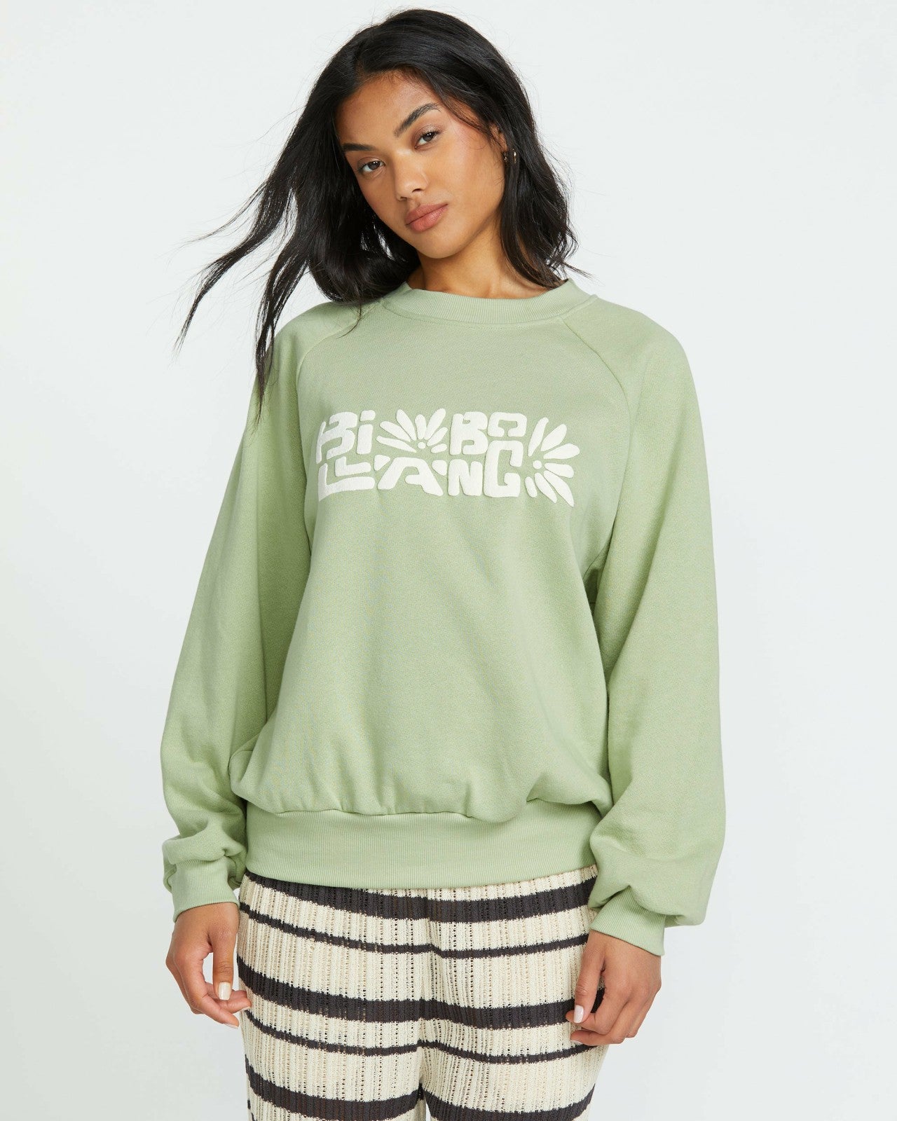 The Waves Crew Sweatshirt | Pistachio Billabong