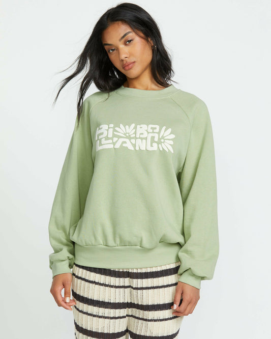 The Waves Crew Sweatshirt | Pistachio Billabong