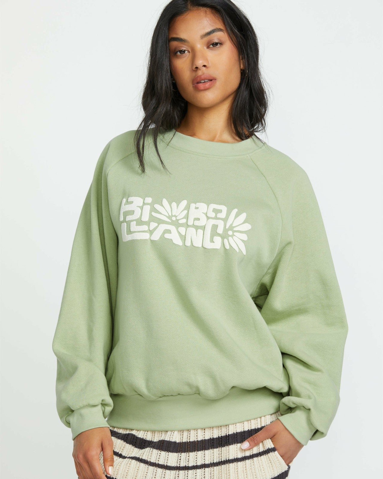 The Waves Crew Sweatshirt | Pistachio Billabong