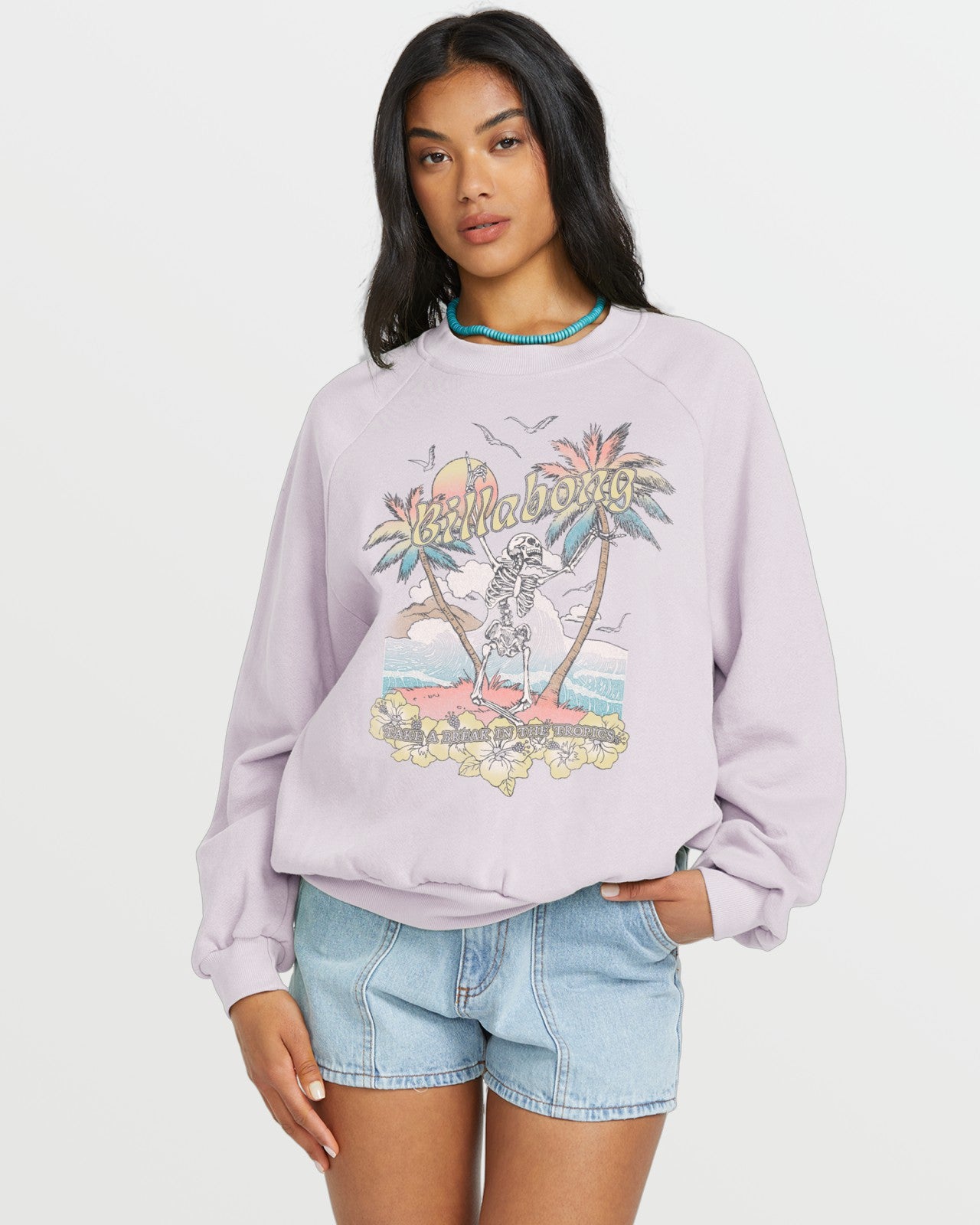 The Waves Crew Sweatshirt | Amethyst Smoke Billabong