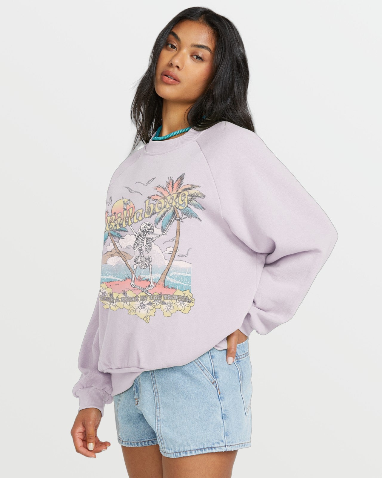 The Waves Crew Sweatshirt | Amethyst Smoke Billabong