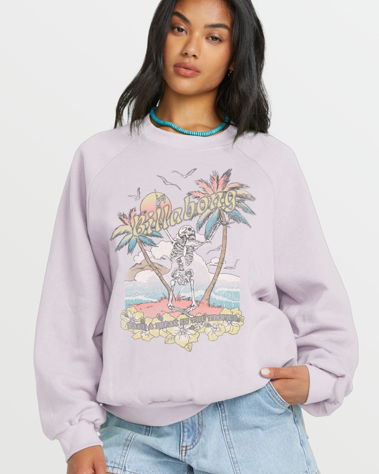 The Waves Crew Sweatshirt | Amethyst Smoke Billabong