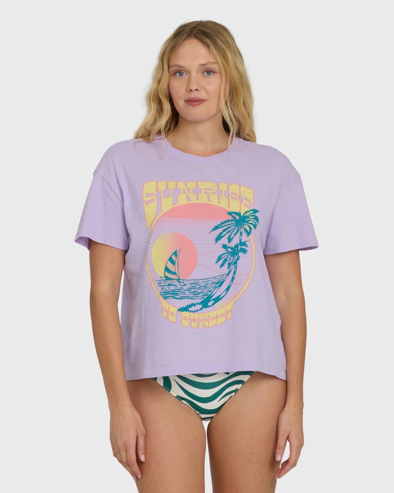 Sunrise To Sunset Short Sleeve T-Shirt | Peaceful Lilac Billabong