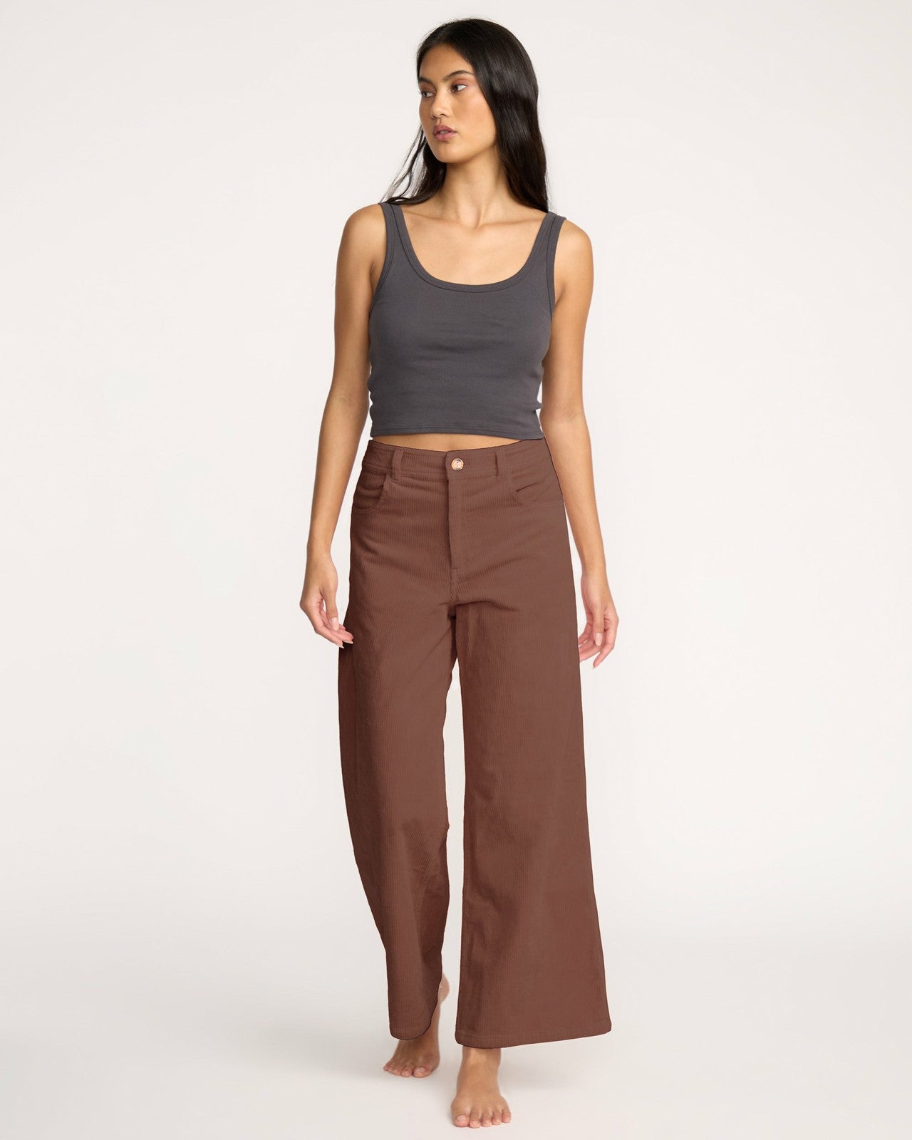Free Fall High-Waist Cord Pants | Espresso Billabong
