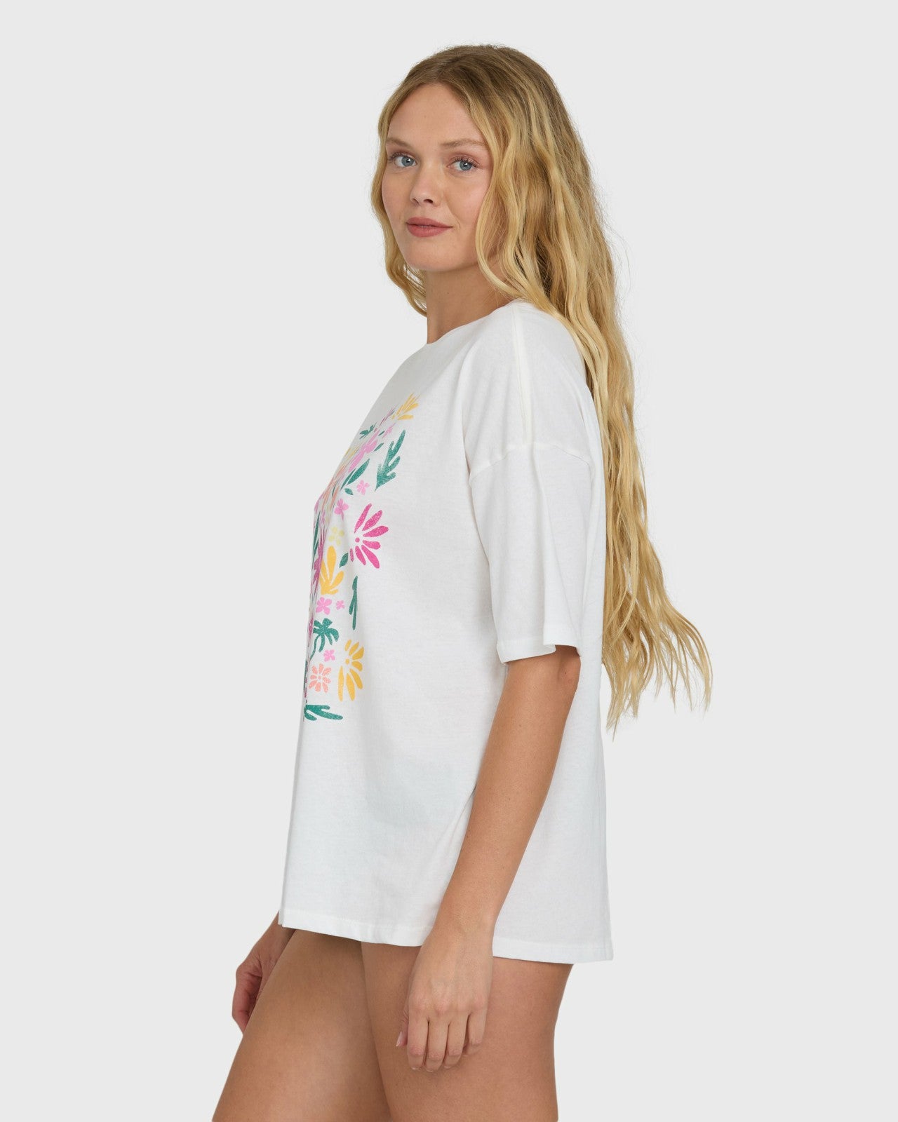 Floral Press Short Sleeve T-Shirt | Salt Crystal Billabong