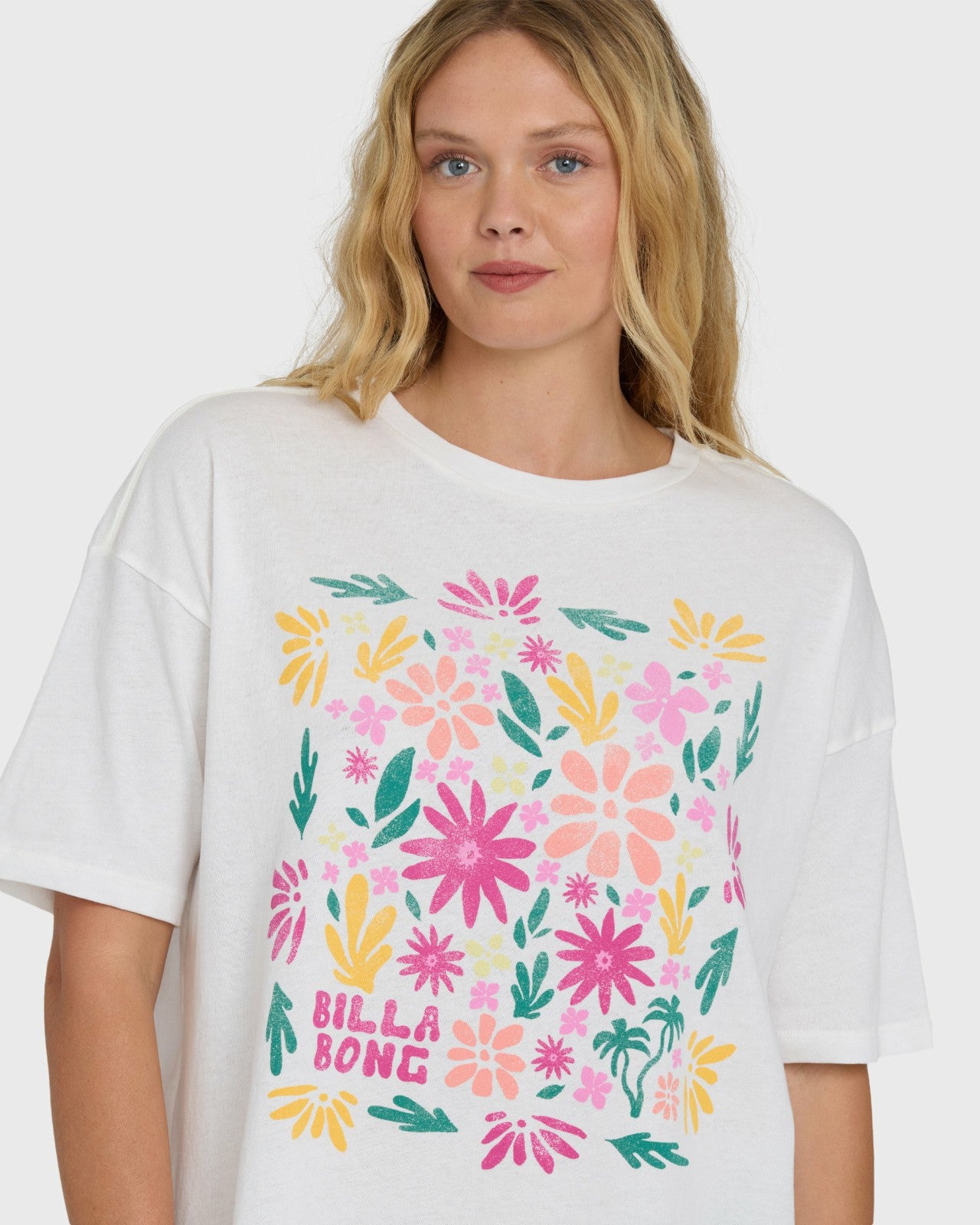 Floral Press Short Sleeve T-Shirt | Salt Crystal Billabong