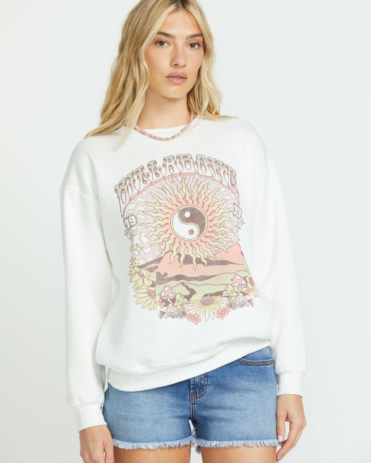 Balanced Out Crew Sweatshirt | Salt Crystal Billabong